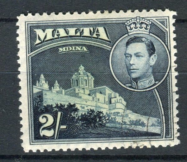 Malta KGVI 1938-43 2s green & deep blue SG228 fine used