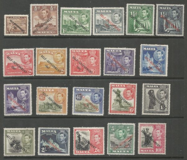 MALTA SG234-48 THE 1948-53 GVI SET OF 21 FRESH MM CAT £100